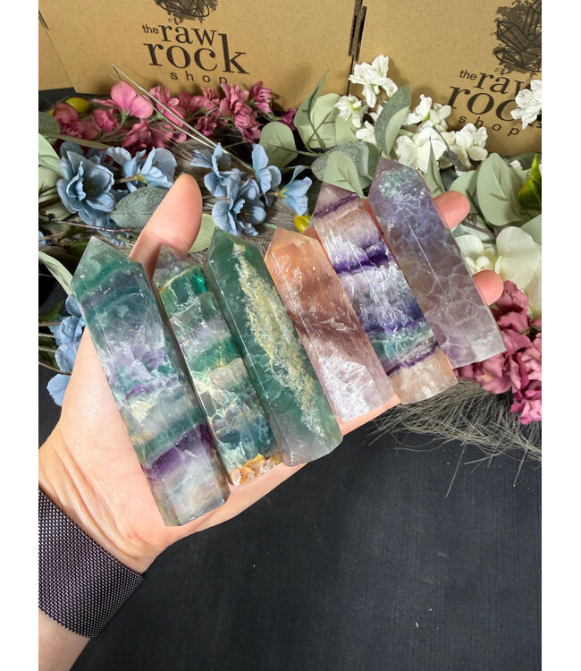 Rainbow Fluorite Point, Size Large [75-99gr]