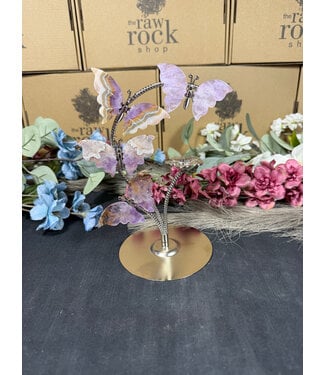 Amethyst Agate Butterflies on Stand #6, 184gr