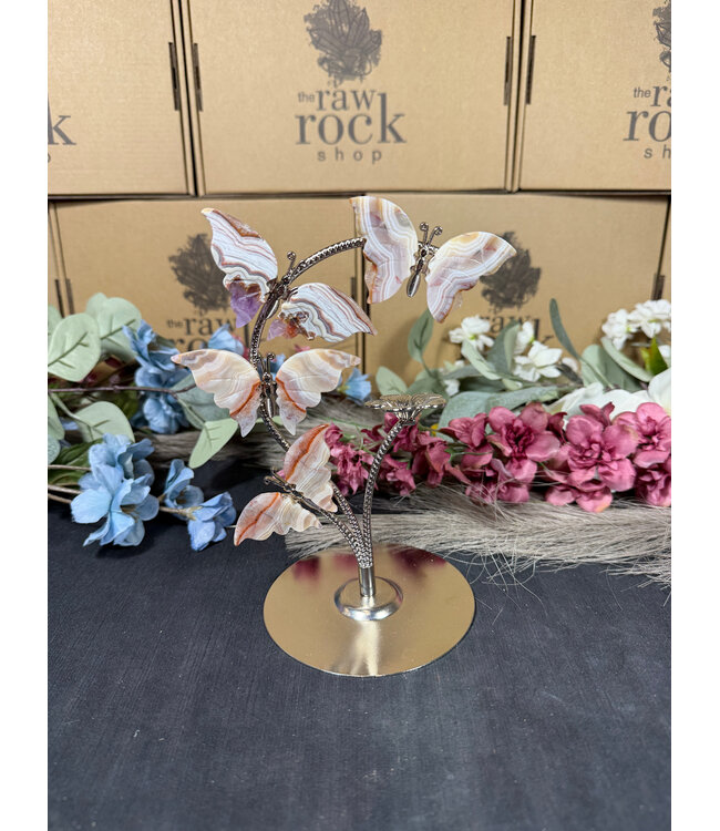 Amethyst Agate Butterflies on Stand #5, 178gr