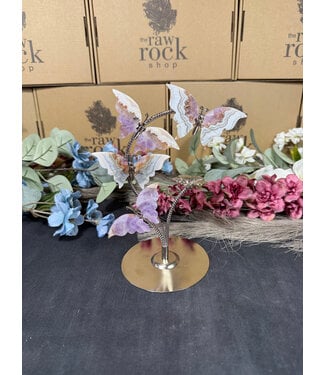 Amethyst Agate Butterflies on Stand #3, 192gr