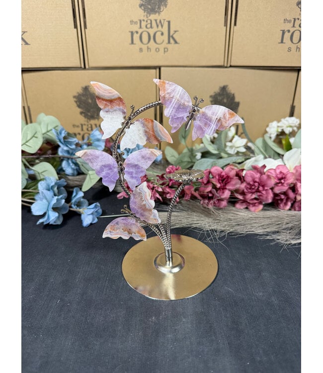 Amethyst Agate Butterflies on Stand #1, 186gr