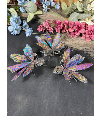 Multi-Colour Aura Kyanite Butterfly, Silver