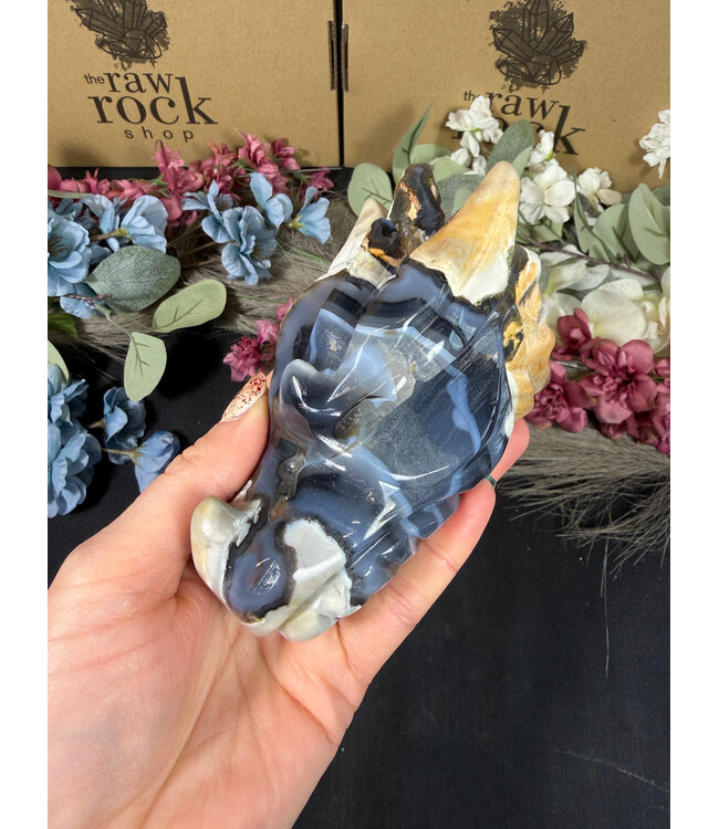 Fluorescent Agate Dragon Head #1, 602gr