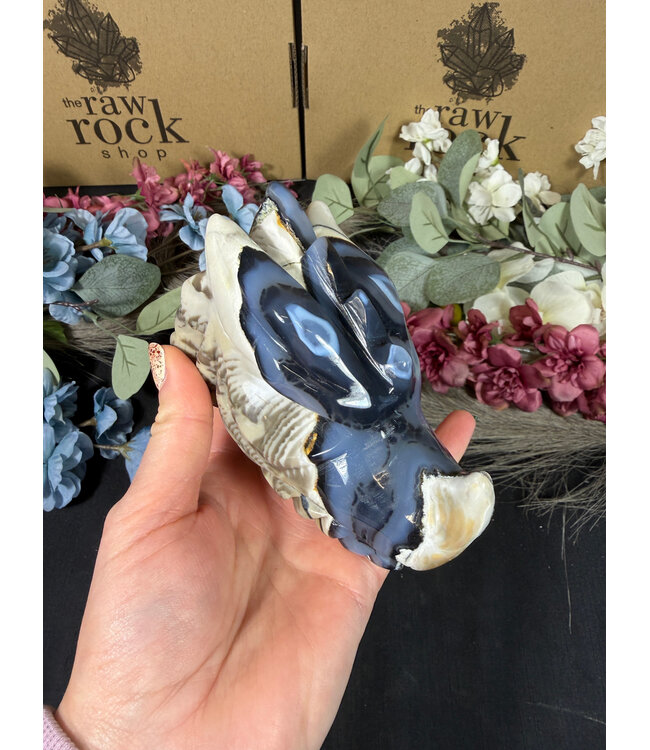 Fluorescent Agate Dragon Head #3, 606gr