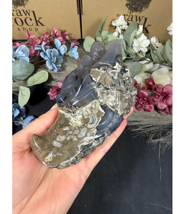 Fluorescent Agate Dragon Head #5, 600gr