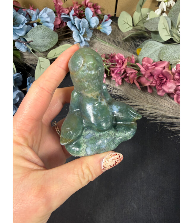 Moss Agate Sloth #6, 210gr