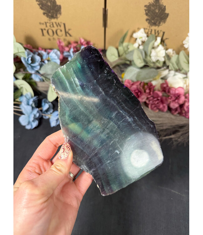 Rainbow Fluorite Slab #15, 468gr