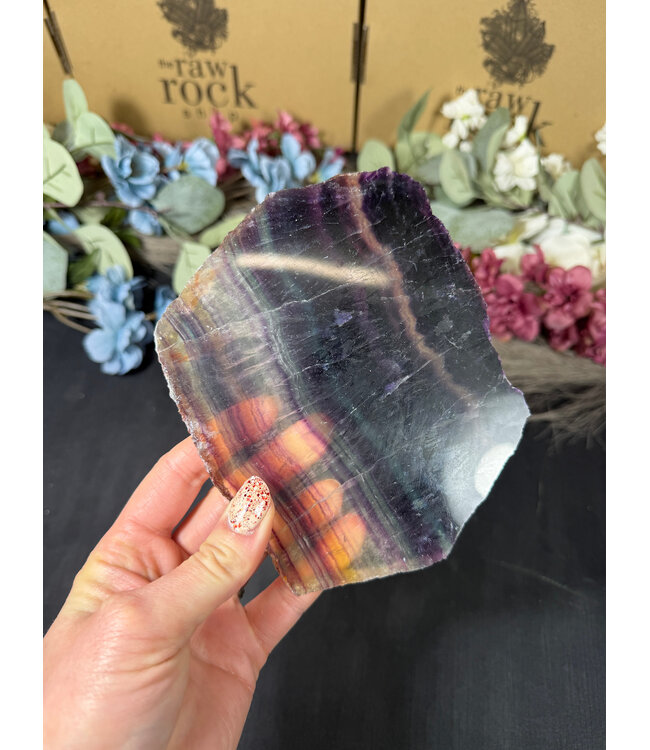 Rainbow Fluorite Slab #14, 422gr