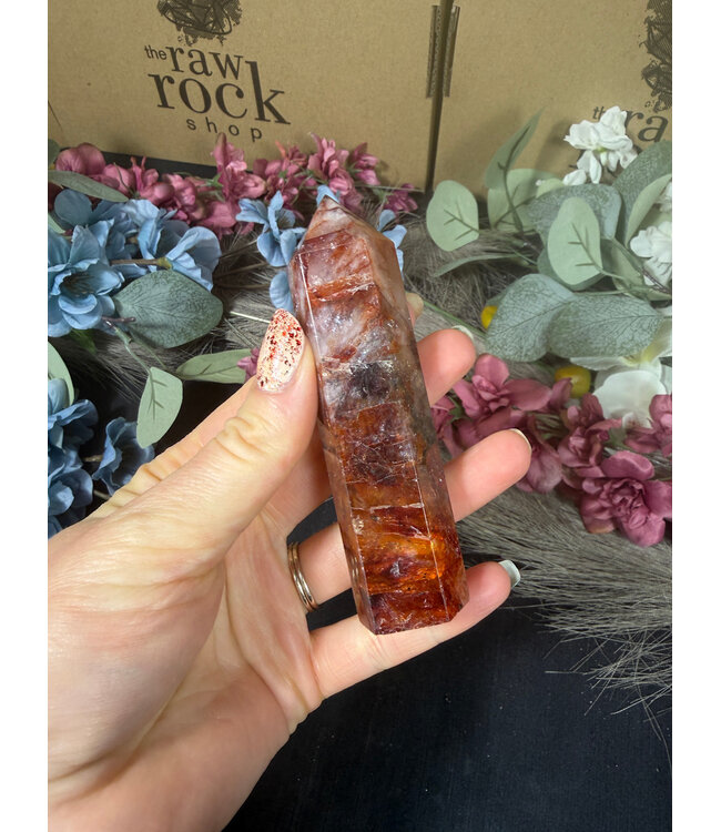 High Quality Fire Quartz Point, Size XX-Large [125-149gr]