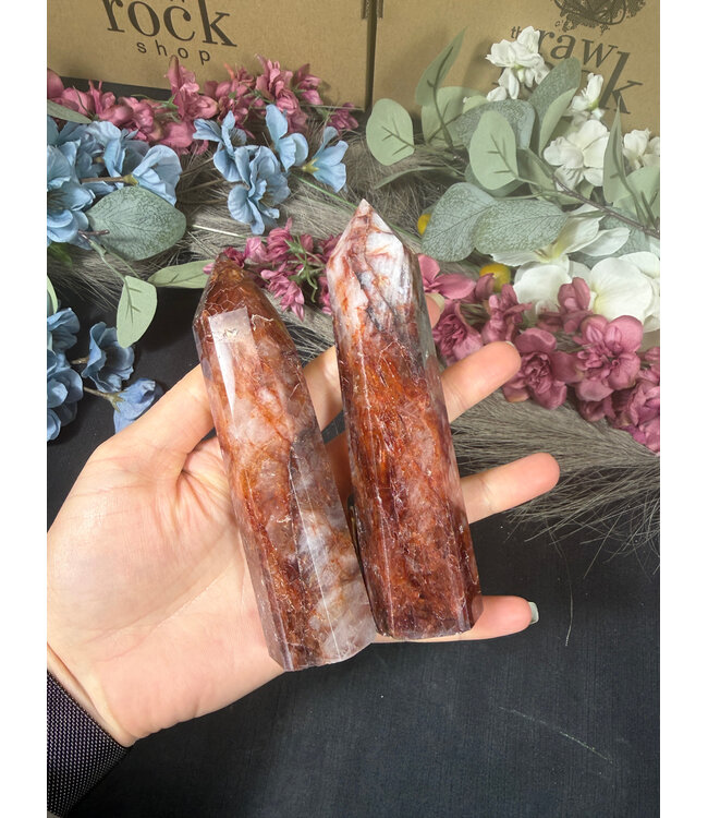 High Quality Fire Quartz Point, Size Jumbo-Plus [175-199gr]
