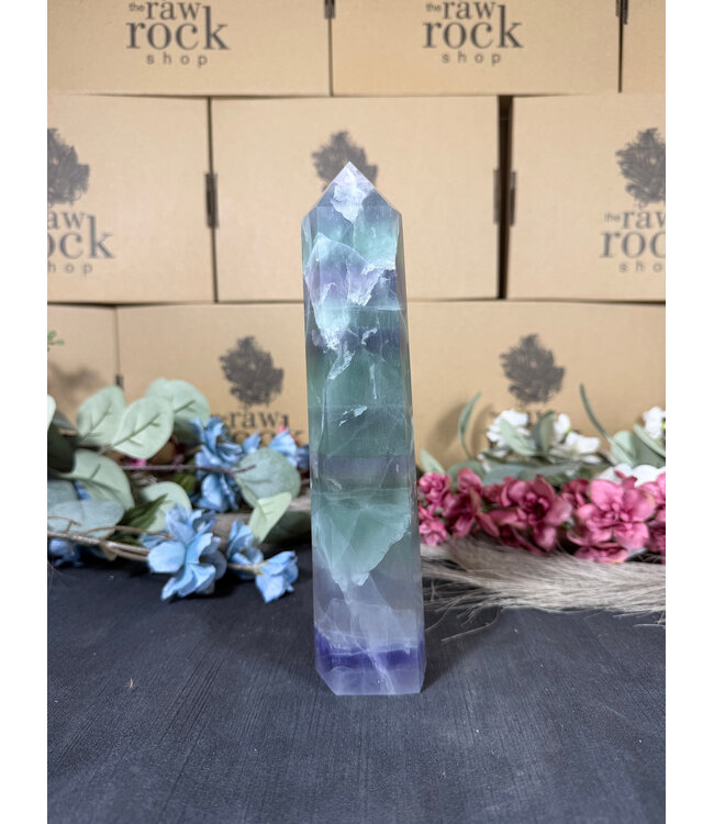 Rainbow Fluorite Tower #115, 1042gr