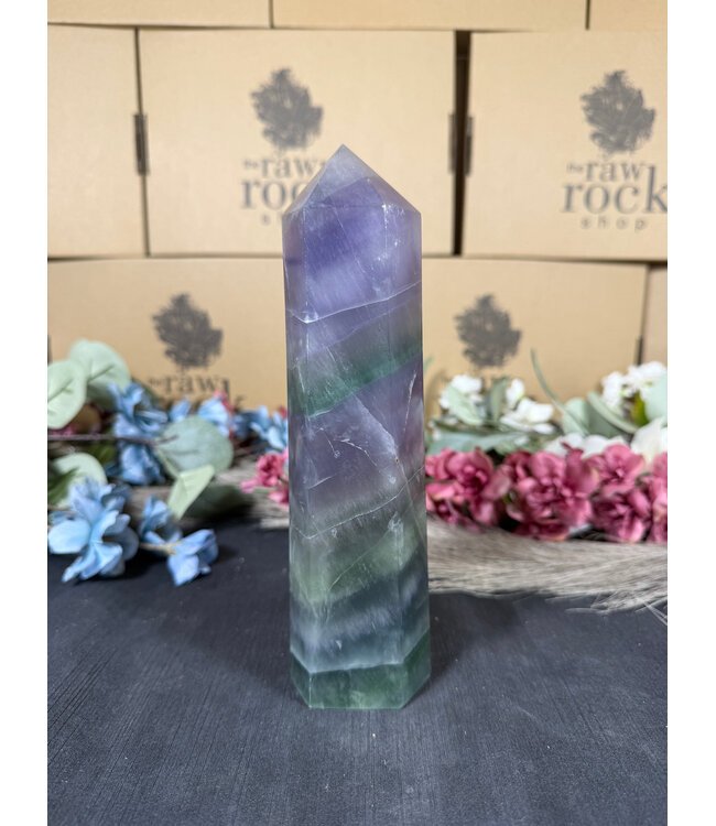 Rainbow Fluorite Tower #112, 1064gr