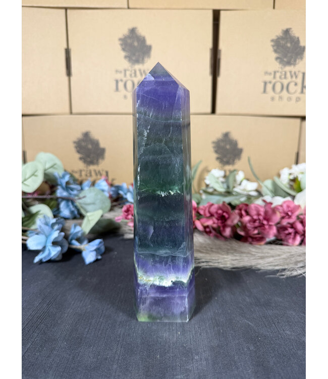 Rainbow Fluorite Tower #109, 1086gr