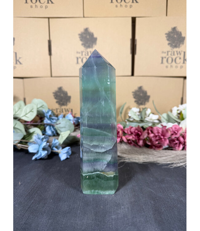 Rainbow Fluorite Tower #108, 1138gr