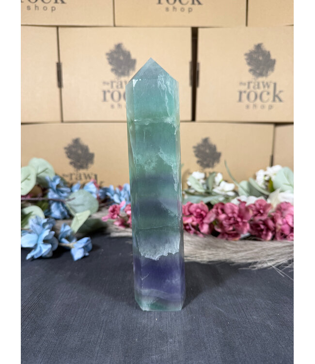 Rainbow Fluorite Tower #106, 1024gr
