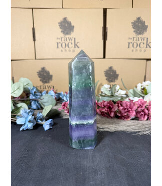Rainbow Fluorite Tower #99, 1018gr