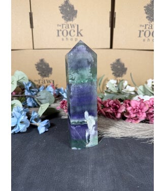 Rainbow Fluorite Tower #97, 1018gr