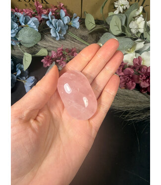Rose Quartz Palm Stone, Size XX-Small [25-49gr]