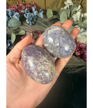 Lepidolite Palm  Stone, Size Large  [125-149gr]
