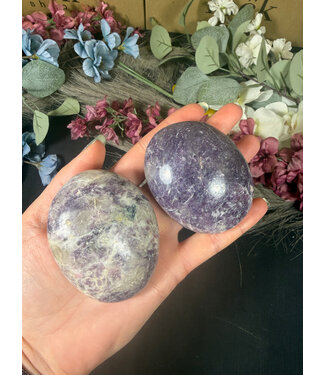 Lepidolite Palm  Stone, Size XX-Large  [175-199gr]