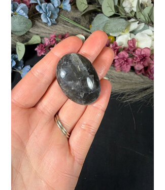 Black Moonstone Palm Stone, Size Baby [1-24gr]
