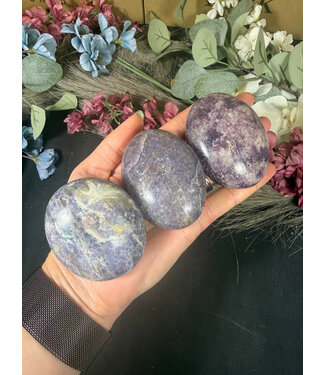 Lepidolite Palm  Stone, Size X-Large  [150-174gr]
