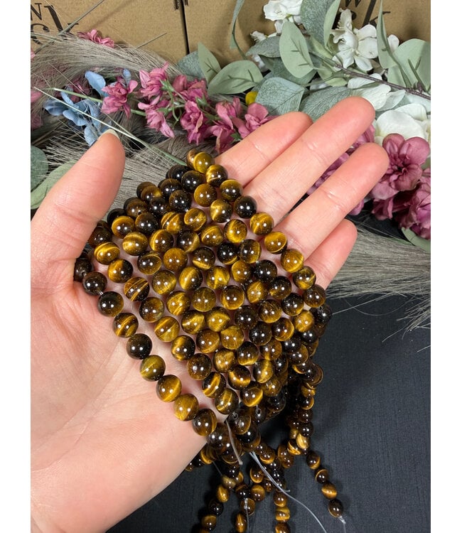 Tiger Eye Beads Polished 15" Strand 4mm 6mm 8mm 10mm