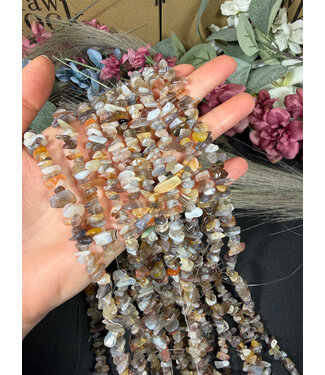 Botswana Agate Chip Beads Polished 31.5" Strand