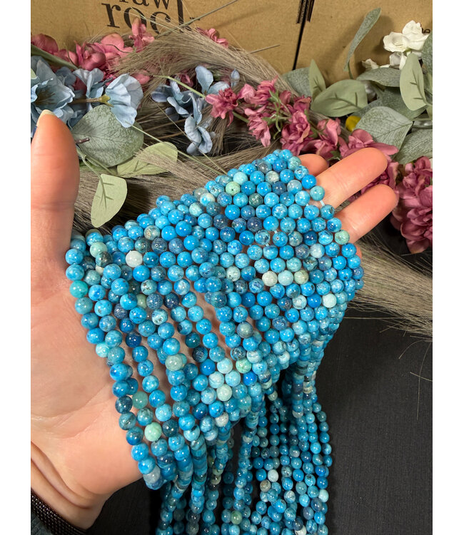 Hemimorphite Beads, Dyed, Polished 15" Strand 6mm 8mm