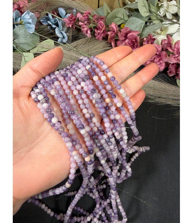 Lepidolite Beads Polished 15" Strand 6mm 8mm