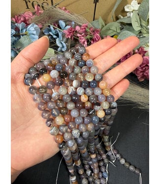 Botswana Agate Beads Polished Grade A 15" Strand 6mm 8mm