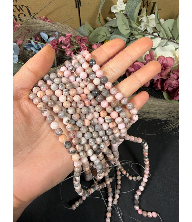 Pink Zebra Jasper Beads Polished 15" Strand 4mm 6mm 8mm