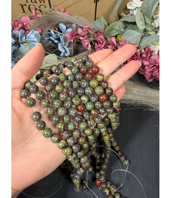 Dragon Blood Jasper/Dragon Bloodstone Polished Beads 15" Strand 6mm 8mm
