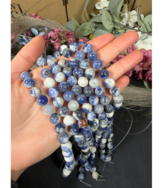 Sodalite Beads Polished 15" Strand 6mm 8mm 10mm