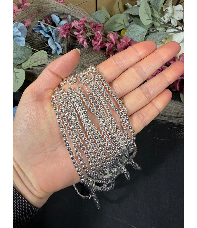 Silver Hematite Beads Grade A 15" Strand 4mm 6mm 8mm