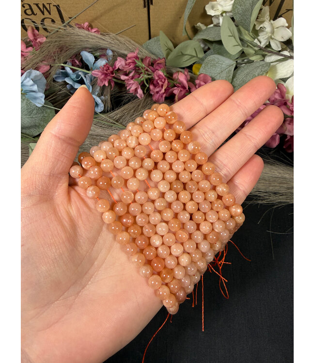 Sunstone Beads Polished 7.5" Strand 6mm 8mm