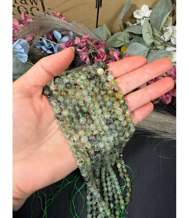 Prehnite Beads Polished 15" Strand 6mm 8mm