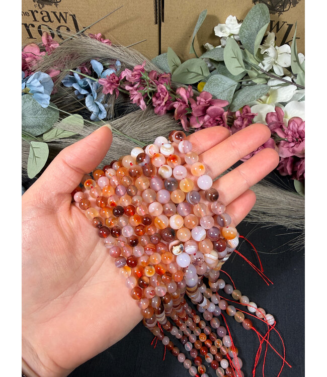 Sardonyx Beads Polished 14.5" Strand 6mm 8mm