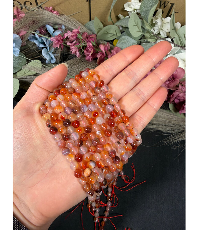 Sardonyx Beads Polished 14.5" Strand 6mm 8mm