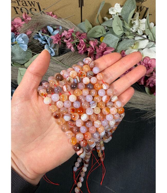 Sardonyx Beads Polished 14.5" Strand 6mm 8mm