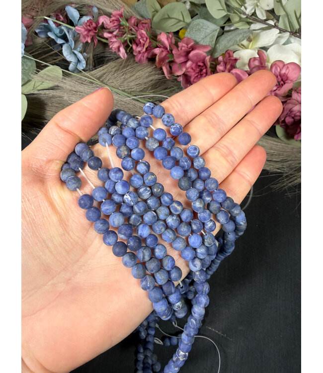 Sodalite Beads Frosted/Matte 15" Strand 6mm 8mm