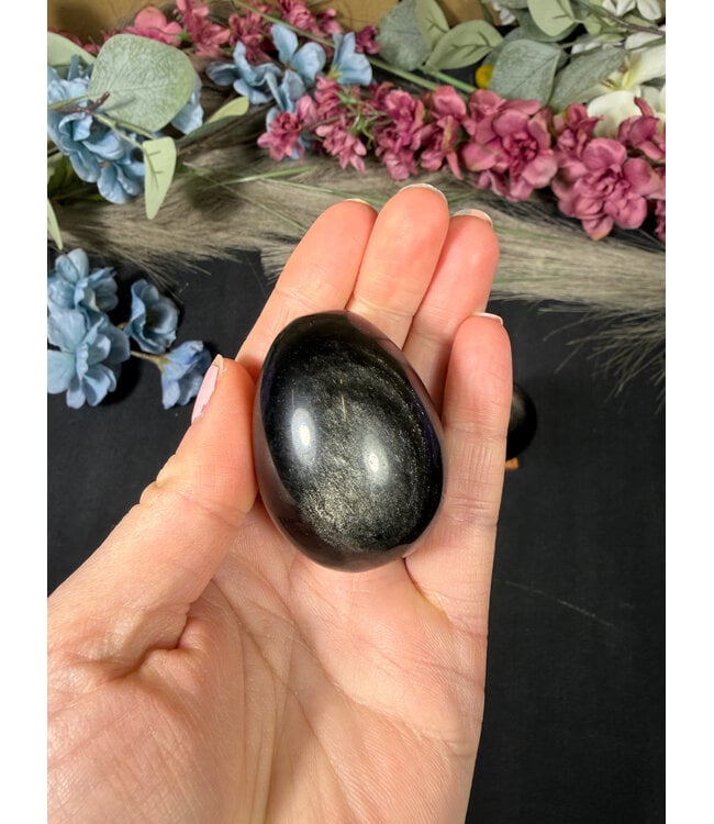 Sheen Obsidian Egg, 35-39mm