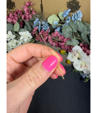 Flat Head Pin 304 Stainless Steel Golden 50x0.7mm50 Pack