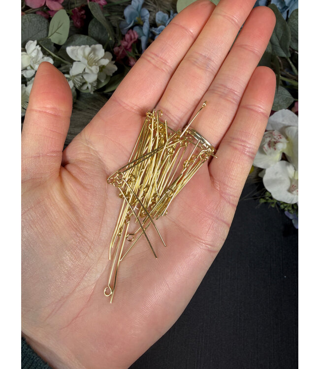Eye Pin 304 Stainless Steel Golden 35x3mm50 Pack