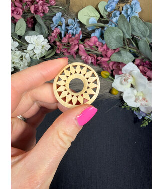 Small Wood Circle Sphere Stand