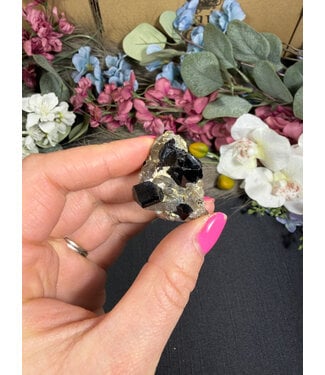 Schorl Black Tourmaline with Smoky Quartz #10, 19.92gr