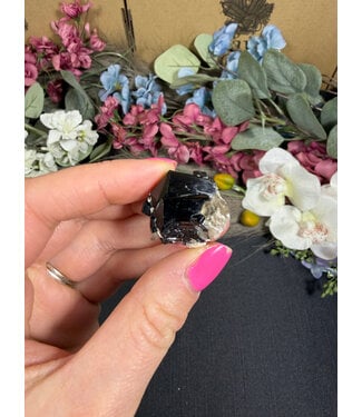 Schorl Black Tourmaline with Smoky Quartz #9, 15.34gr