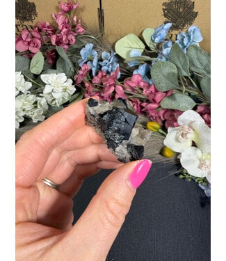 Schorl Black Tourmaline with Smoky Quartz #8, 25.05gr