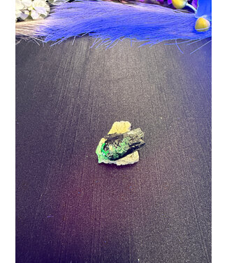 Schorl Black Tourmaline with Hyalite Opal #25, 23gr