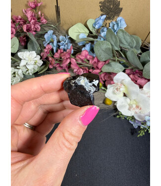 Schorl Black Tourmaline with Hyalite Opal #24, 15.6gr